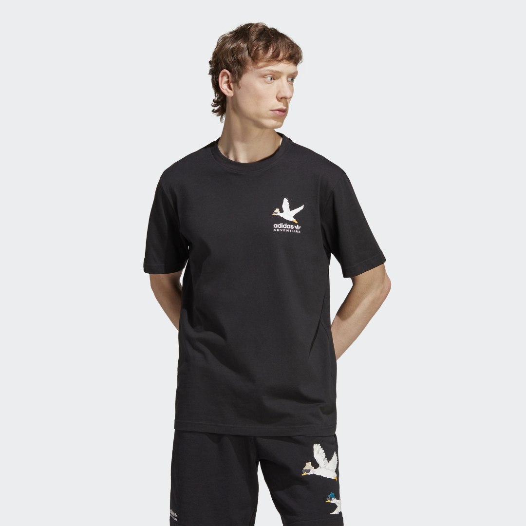 Тениска adidas Performance Tee Adventure Graphic Duckies Черно | HZ1148, 0