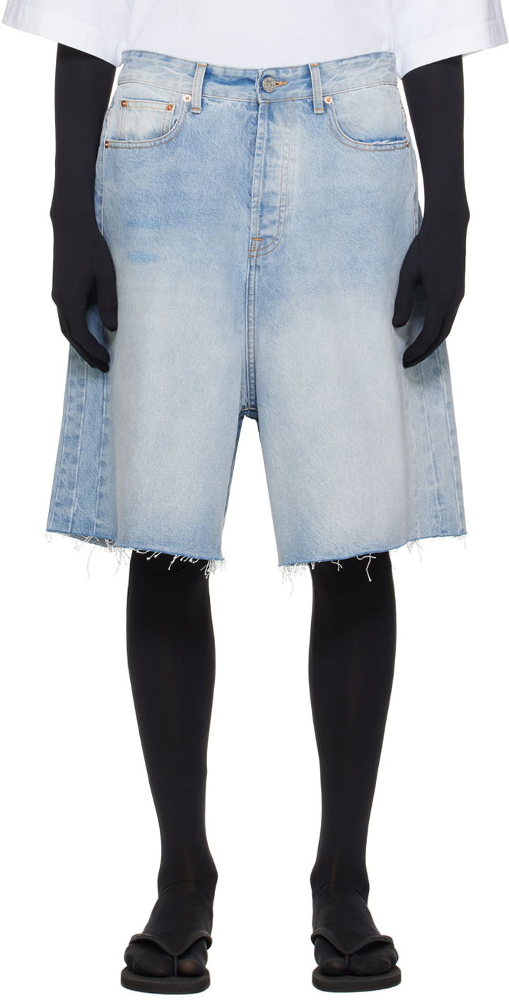 Къси панталони VETEMENTS Faded Denim Shorts Синьо | UE64SS200N