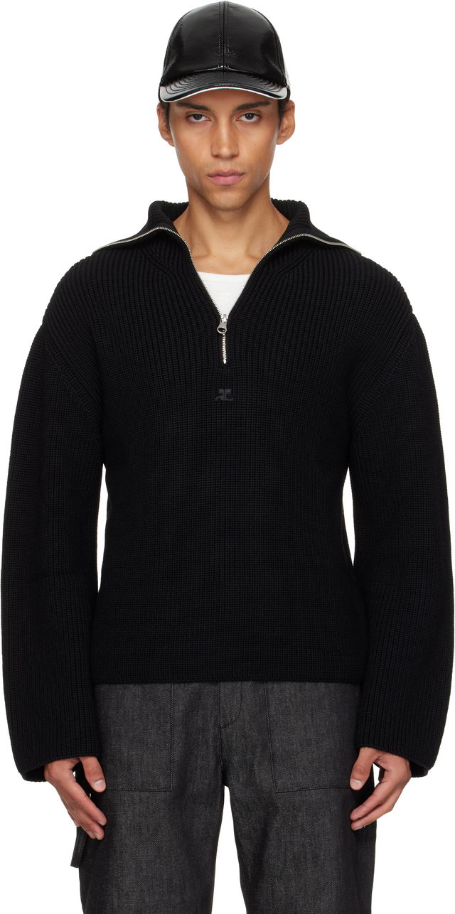 Courrèges Ribbed Wool Trucker Sweater
