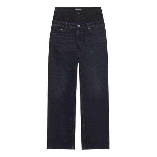 Дънки Balenciaga Double Waistband Pants Черно | 661609TBP471055, 0