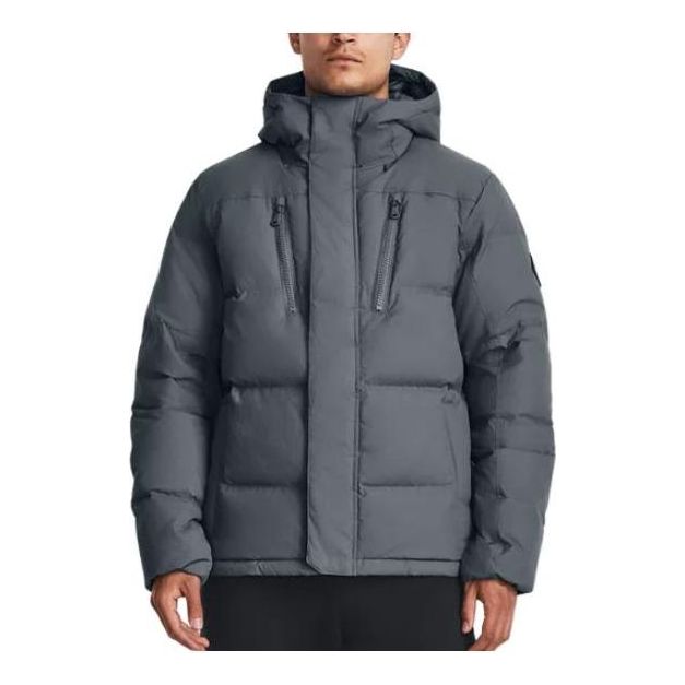 Пухо яке Under Armour Men's Down Crinkle Hooded Jacket Сиво | 1378830-002, 0