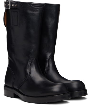 Кецове и обувки Dries Van Noten Dries Van Noten Leather Biker Boots Черно | 252-021700-105, 3