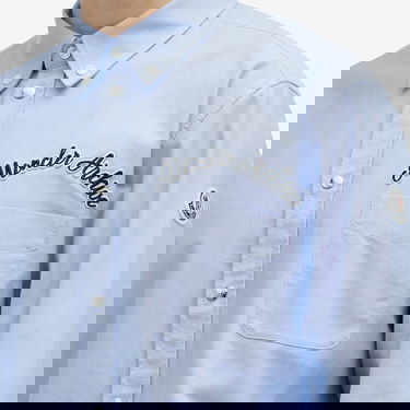 Риза Moncler Oxford Cotton Shirt With Logo Patch Синьо | 2F000-06-20838-701, 5