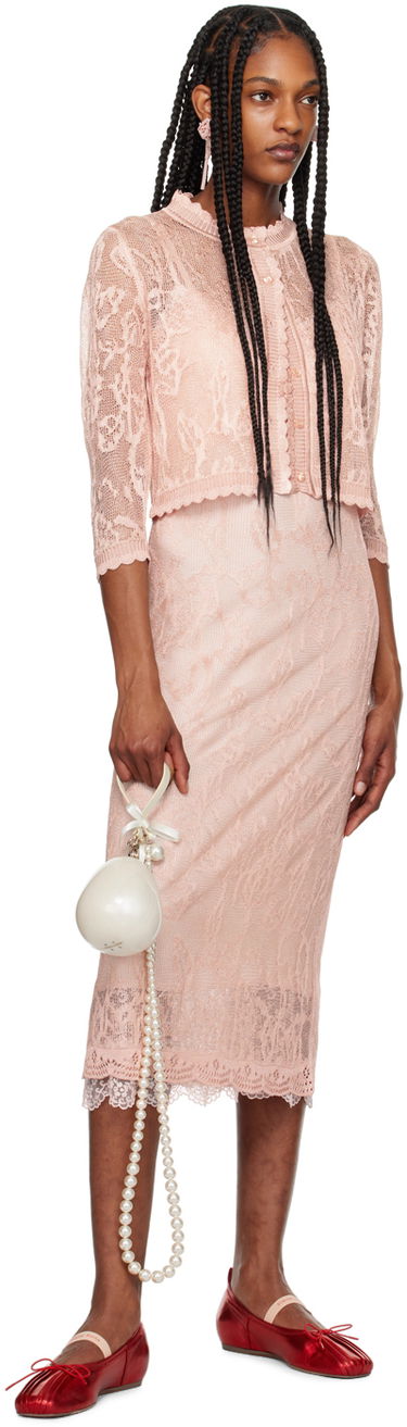 Pокля Simone Rocha Simone Rocha Floral Lace Midi Slip Dress Розово | SHMK3 0645, 3