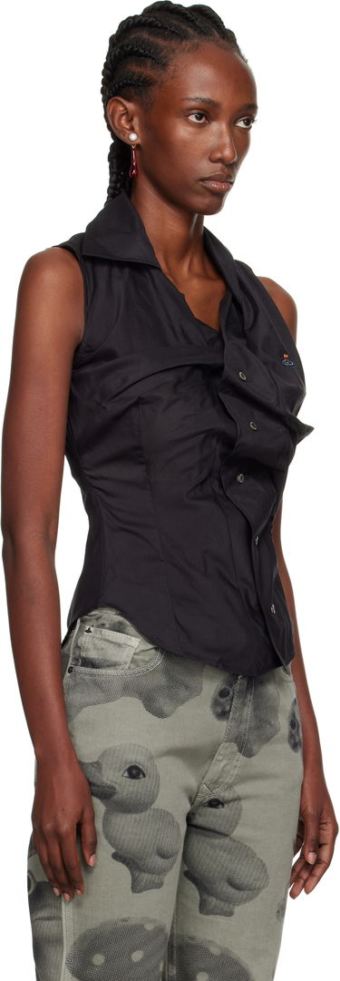 Риза Vivienne Westwood Vivienne Westwood Drunken Sleeveless Shirt Бяло | 15010067-W012U-, 4