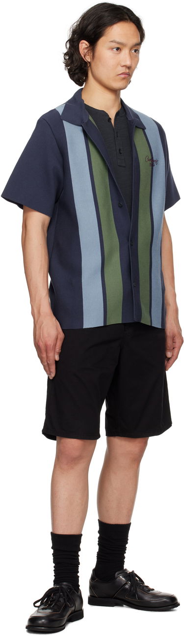 Риза Carhartt WIP Short Sleeve Memory Knit Striped Shirt Тъмно синьо | I034533, 3