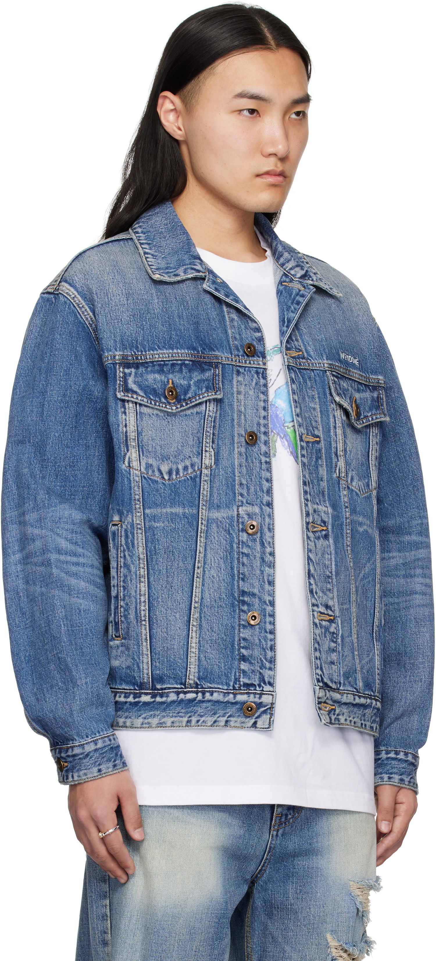 Яке We11done We11done Washed Denim Jacket Синьо | WD-DJ0-25-313-U-BL, 1