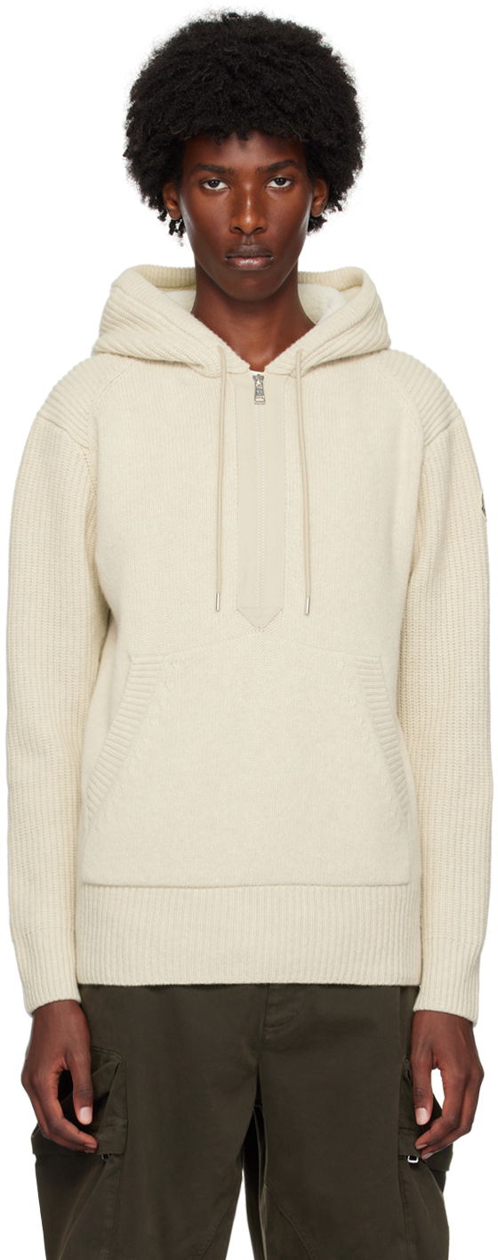 Суитчър Moncler Off-White Wool & Cashmere Hoodie Бежово | J20919G00003M4281, 0
