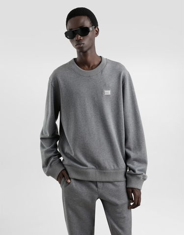 Суитчър Dolce & Gabbana Dolce & Gabbana Cotton Sweatshirt with Metal Tag Сиво | G9ABJTG7N7BS8291, 3