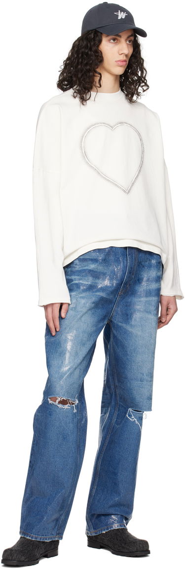 Дънки We11done We11done Foil Distressed Jeans Синьо | WD-DP1-23-342-M-BL, 3