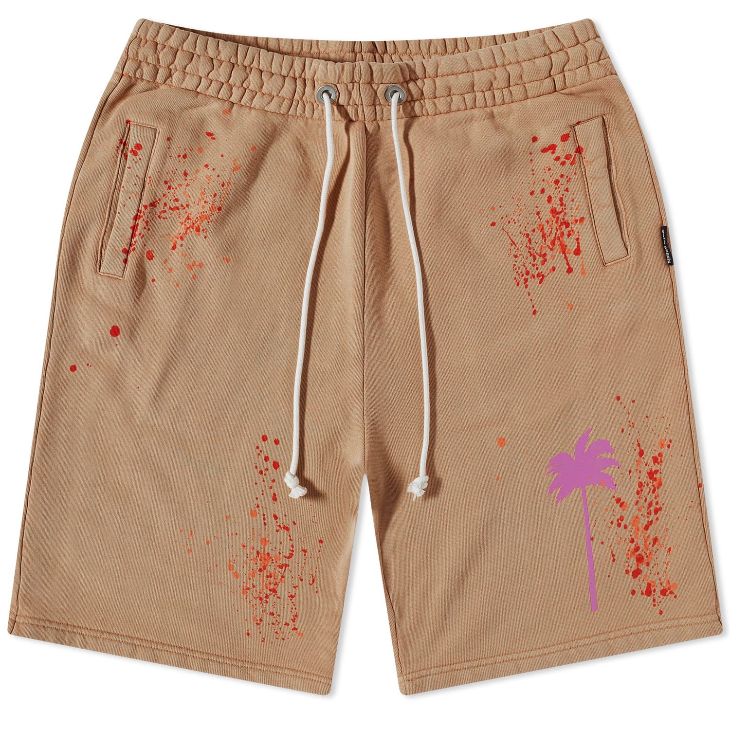 Къси панталони Palm Angels Painted Logo Sweat Short Кафяво | PMCI010S23FLE0016235, 0
