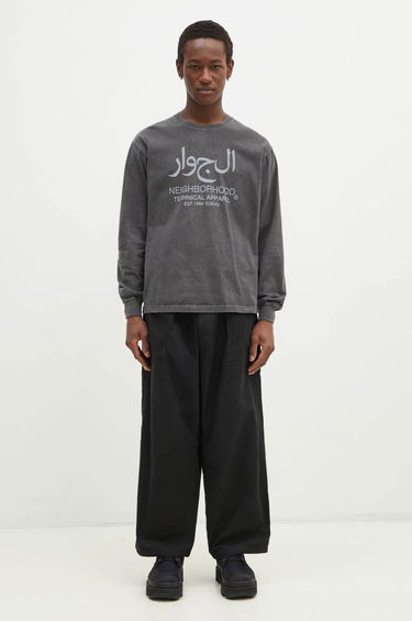 Тениска Neighborhood NEIGHBORHOOD Arabic Logo Long Sleeve T-Shirt Сиво | 242PCNH.LT15, 4