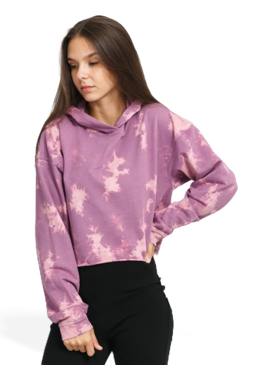 Суитчър Urban Classics Oversized Short Bleached Hoody Лилаво | TB4349 purple