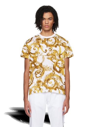 Тениска Versace Watercolor Couture T-Shirt Бежово | E76GAH6S0_EJS287