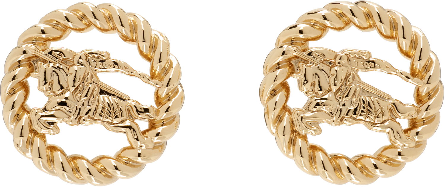 Обеци Burberry EKD Twisted Rope Stud Earrings Металик | 8120248, 0