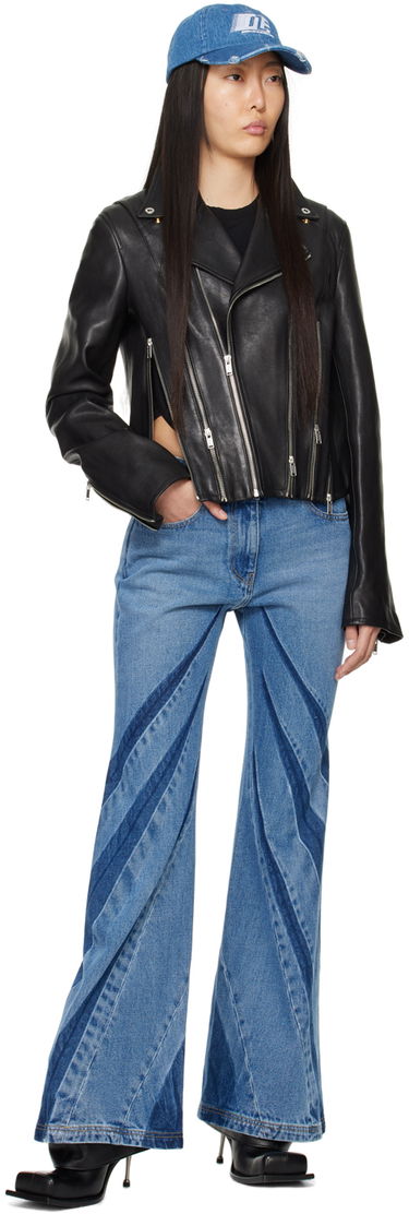 Яке Dion Lee Cropped Leather Biker Jacket Черно | C4048P23, 3