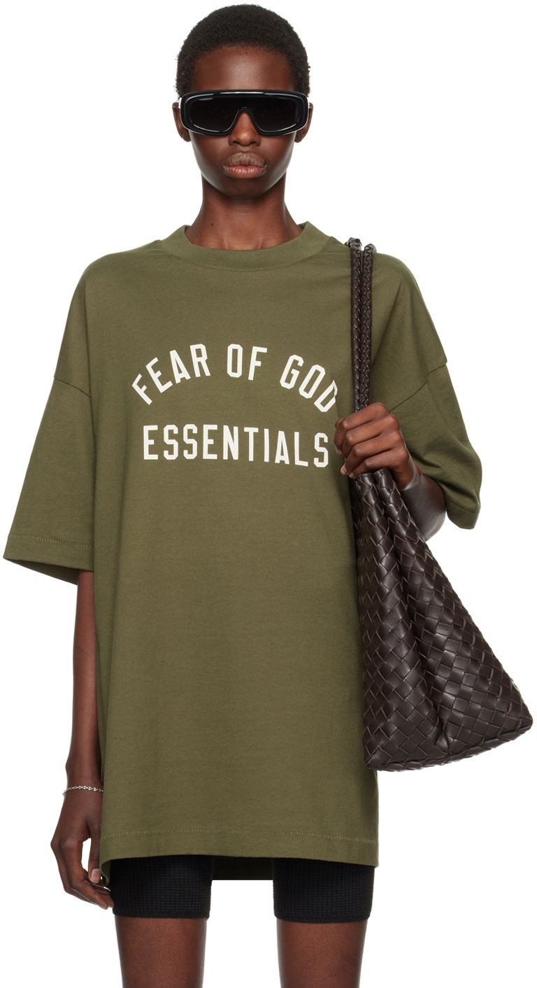 Тениска Fear of God Crewneck T-Shirt Зелено | 125BT244195F, 0
