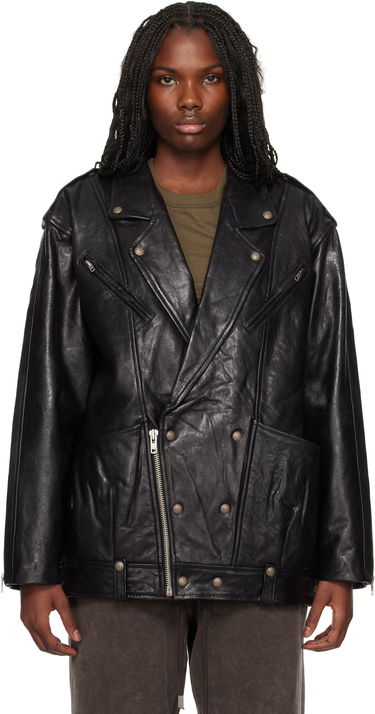 Яке R13 R13 Elongated Motorcycle Leather Jacket Черно | R13WR339 R431A, 0