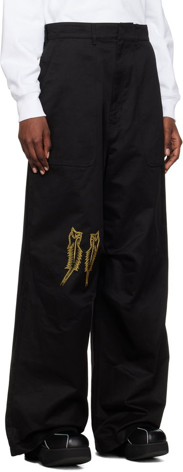 Карго панталони We11done We11done Embroidered Wide Leg Trousers Черно | WD-PT1-23-252-M-BK, 1
