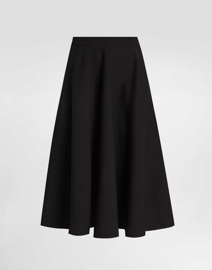 Пола Dolce & Gabbana Dolce & Gabbana Wool Midi A-Line Skirt Черно | F4C02TGDCSXN0000