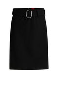Mini Skirt with Belt and Wrap-Style Front
