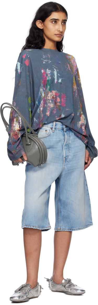 Пуловер Acne Studios Acne Studios Paint Splatter Long Sleeve T-Shirt Синьо | CL0342-, 4