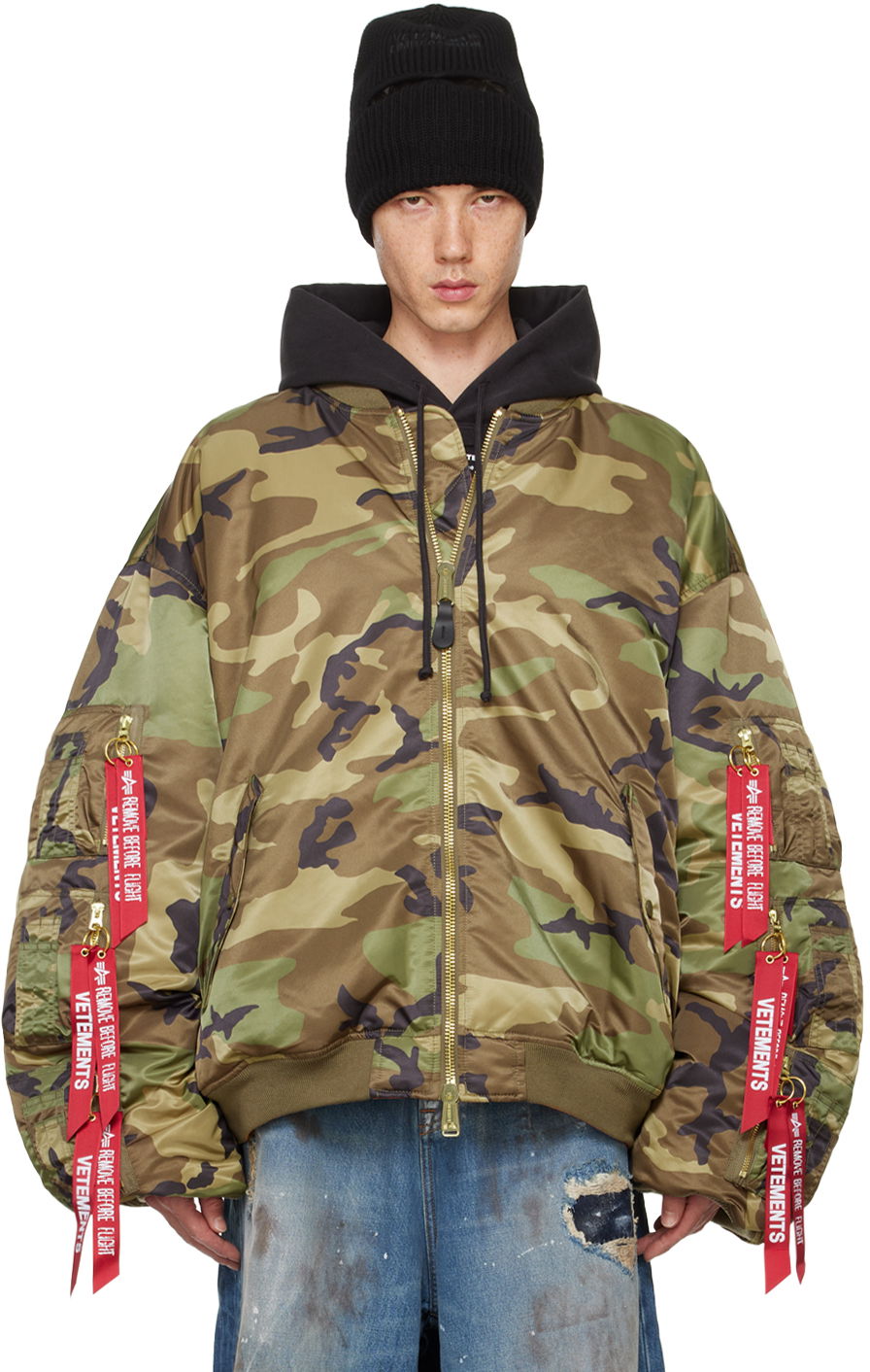Яке бомбър VETEMENTS Alpha Industries Edition Cargo Bomber Jacket Зелено | UA65JA230G, 0