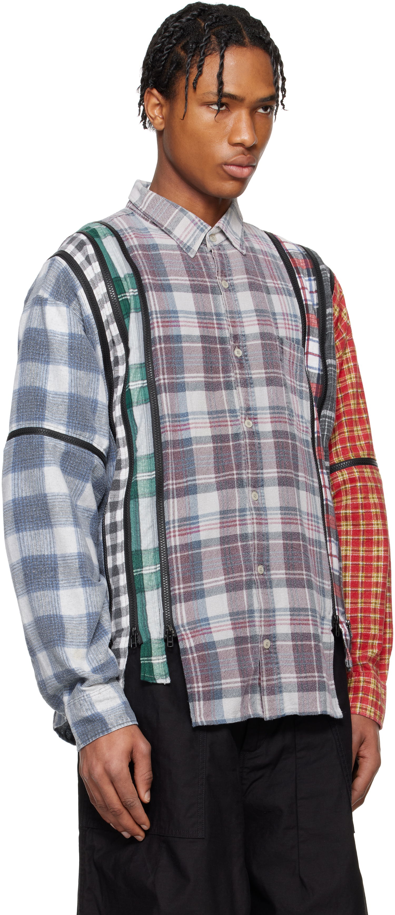Риза Needles NEEDLES 7 Cuts Zipped Flannel Shirt Многоцветен | QV394, 1