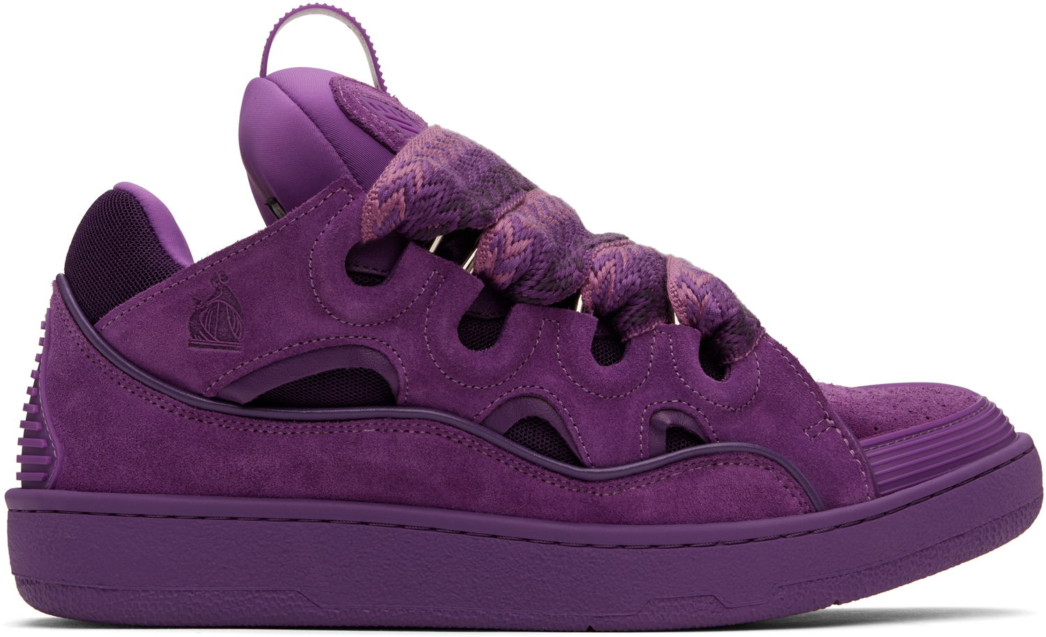 Кецове и обувки LANVIN Purple Curb Leather Sneakers Лилаво | FU-SKDK12-MONO-P25, 0