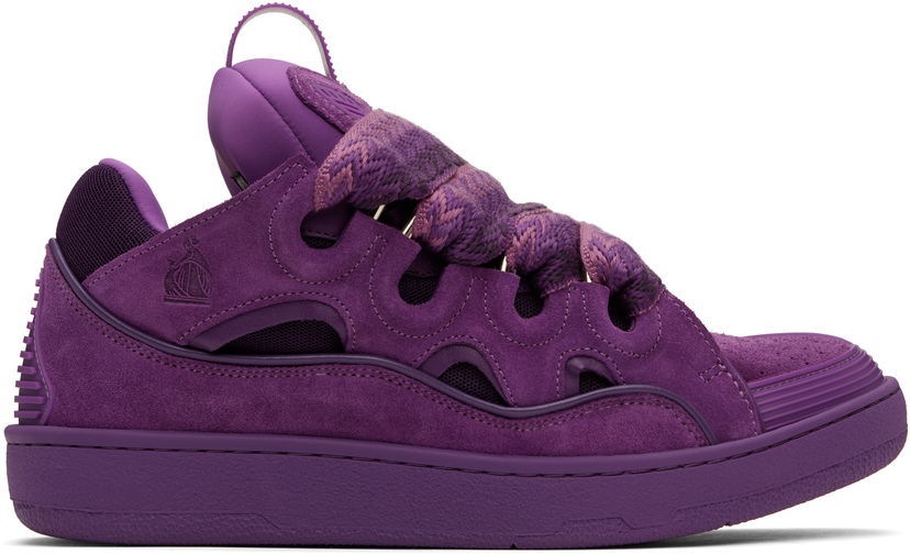Кецове и обувки LANVIN Purple Curb Leather Sneakers Лилаво | FU-SKDK12-MONO-P25