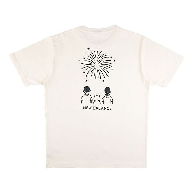 Тениска New Balance Noritake Fireworks Graphic Tee Бяло | AMT12391-RSI