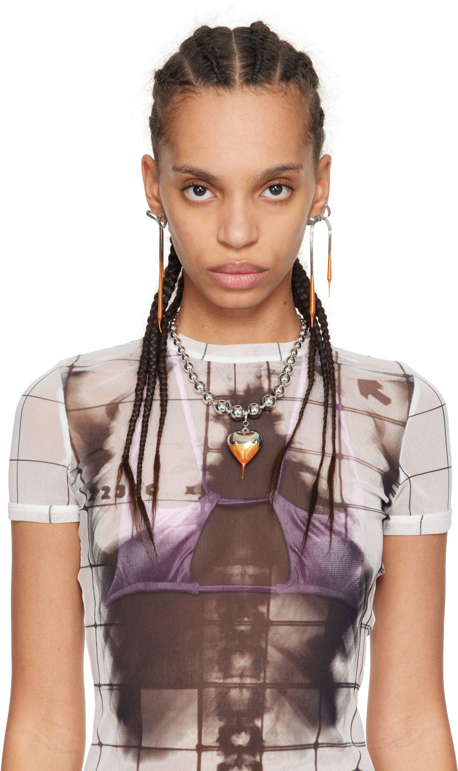 Колие Ottolinger Ottolinger Otto Heart Beaded Necklace Металик | 12590012501, 1