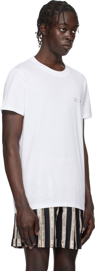 Тениска Balmain Vintage Gel Logo T-Shirt Черно | EH1EF000GD84, 4