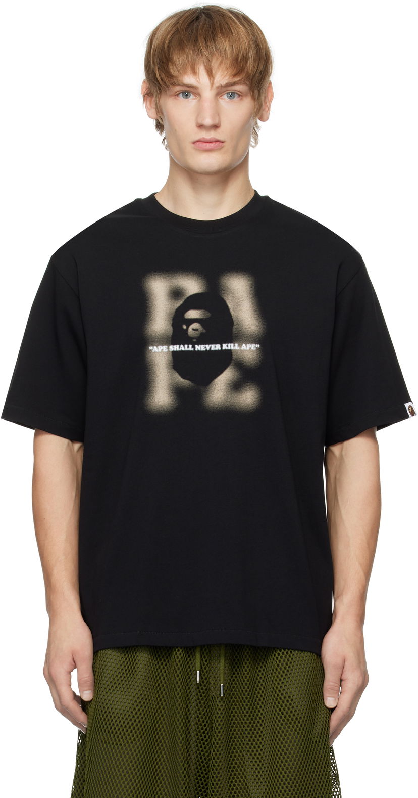 Тениска BAPE Blur Logo Graphic T-Shirt Черно | 001TEK801318M