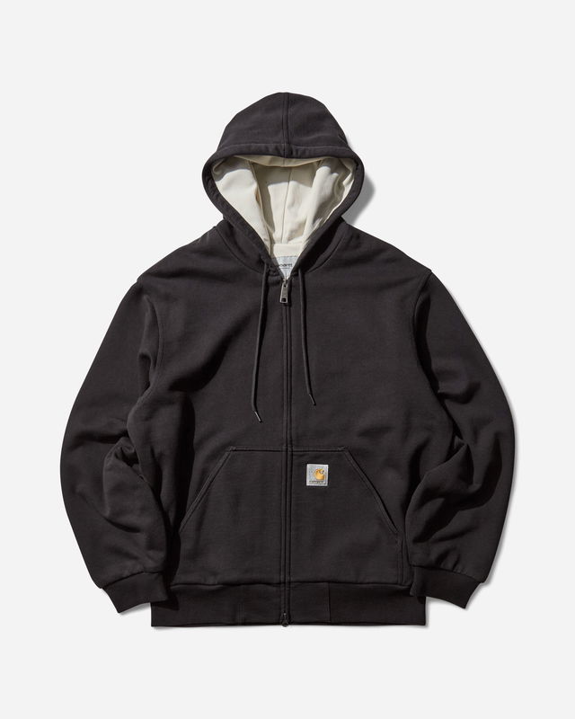 Active Stone Washed Full-Zip Hoodie with Waffle Lining