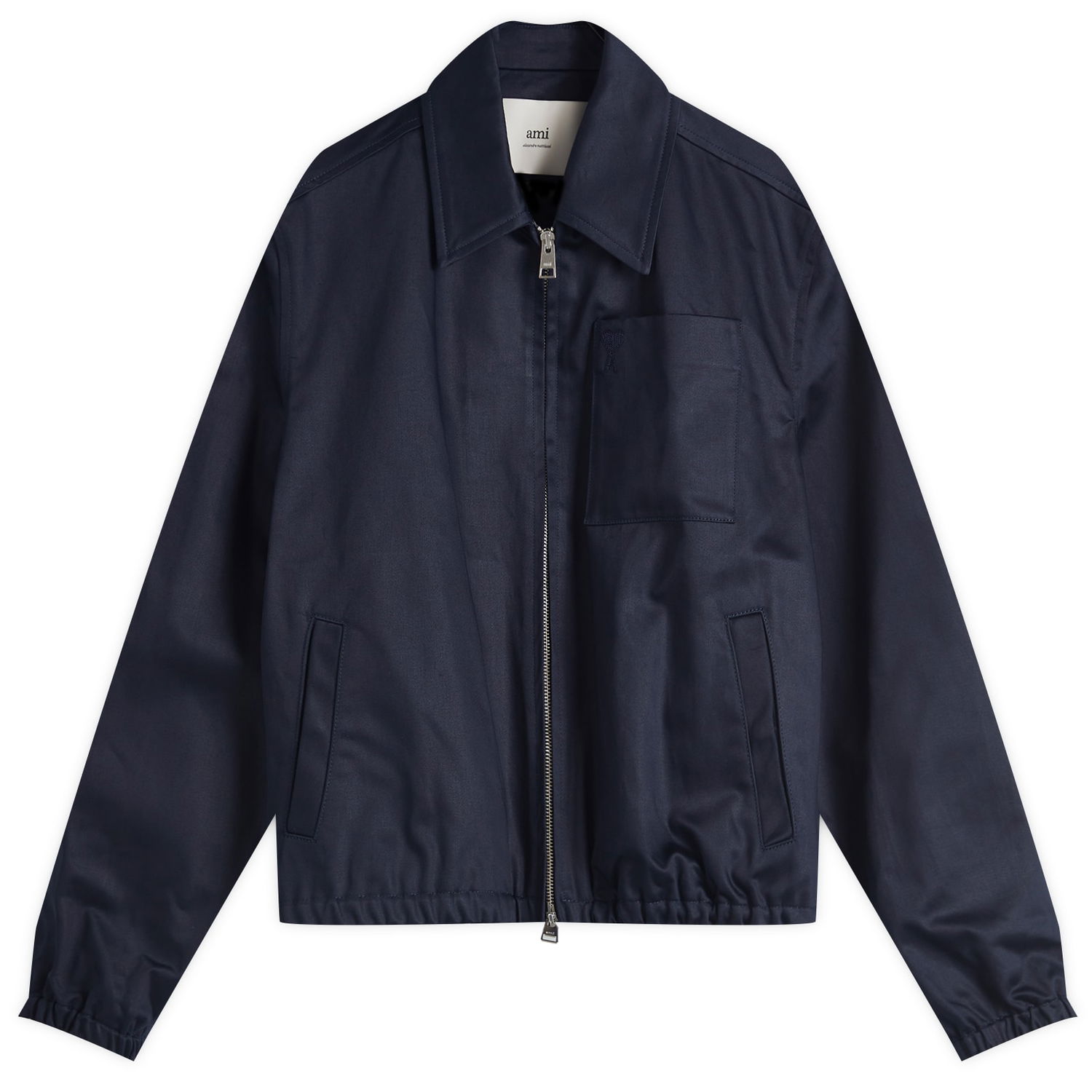 Ветровка AMI AMI Paris Men's ADC Zipped Cotton Jacket Size Small Тъмно синьо | HJK059-CO0103-4011, 0