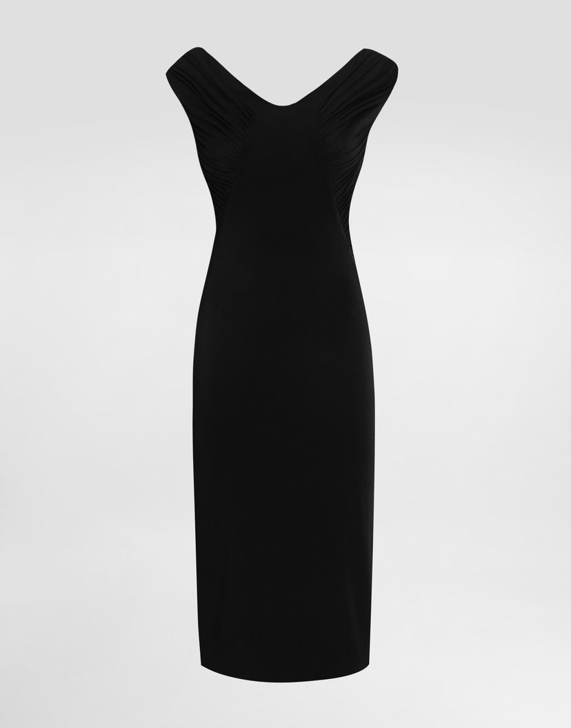 Pокля Dolce & Gabbana Dolce & Gabbana Crepe Organza Dress Черно | F6TWQTFUGTDN0000