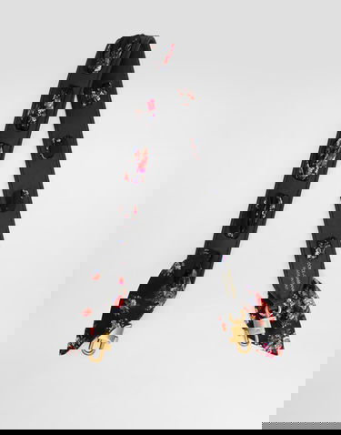 Раници и чанти Dolce & Gabbana Dolce & Gabbana Black Leather Floral Detail Shoulder Strap Многоцветен | BI3468A02168W919, 2