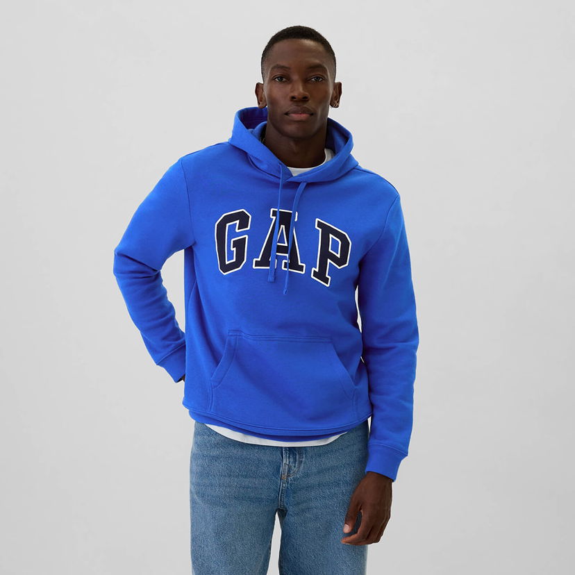 Суитчър GAP Sweatshirt Logo Pullover Hoodie Radiant Blue S Синьо | 738102-48