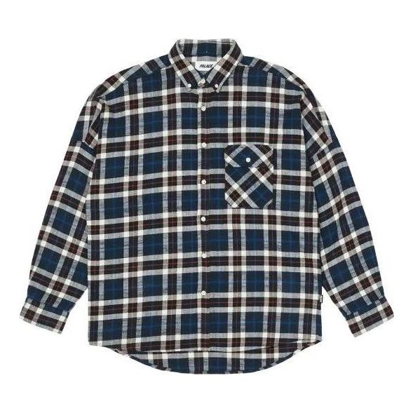 Риза Palace Flannel Drop Shoulder Shirt Синьо | P23SHT070