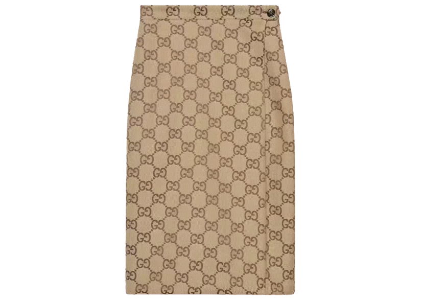 Пола Gucci Balenciaga x The Hacker Project Maxi GG Skirt Beige/Ebony Бежово | 677048 ZAH8G 2580