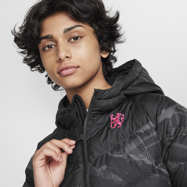 Пухо яке Nike Chelsea FC Hooded Synthetic-Fill Jacket Черно | FZ8635-010, 2