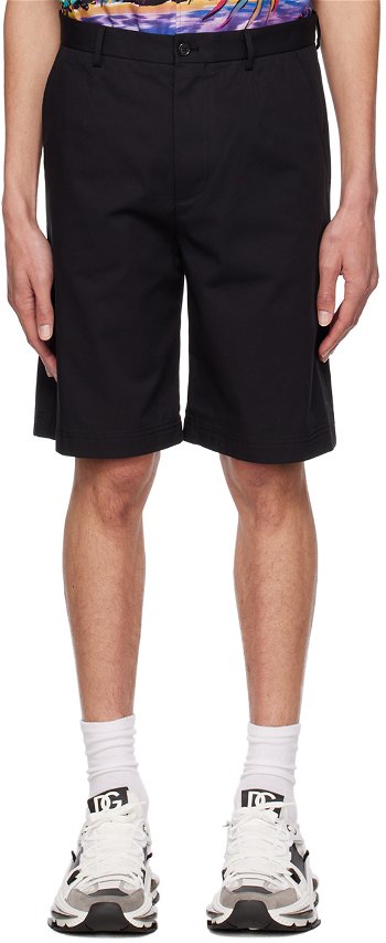 Dolce & Gabbana Black Branded Shorts GVC4HTFUFMJ