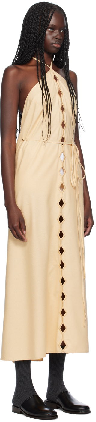 Pокля Baserange Halterneck Cutout Maxi Dress Бежово | DRCEL-WS-AU24, 1