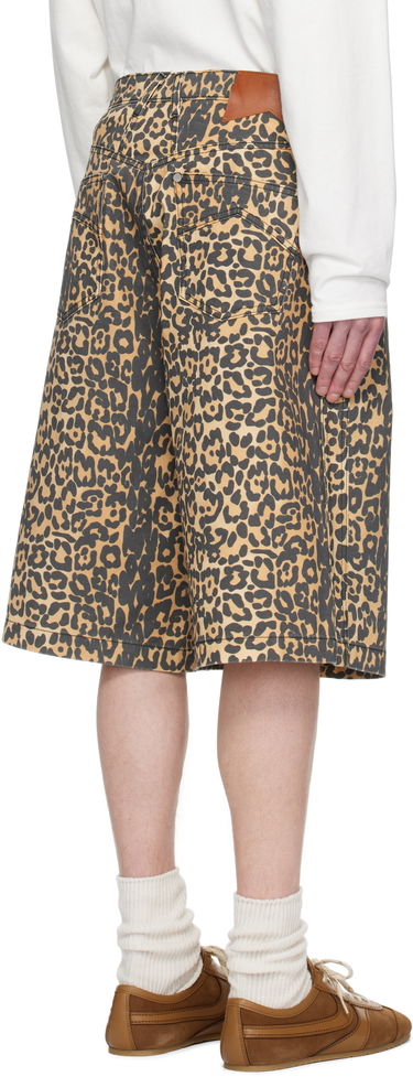 Къси панталони Rhude Rhude Leopard Traxedo Baggy Denim Shorts Жълто | RHSS25SH05012, 2