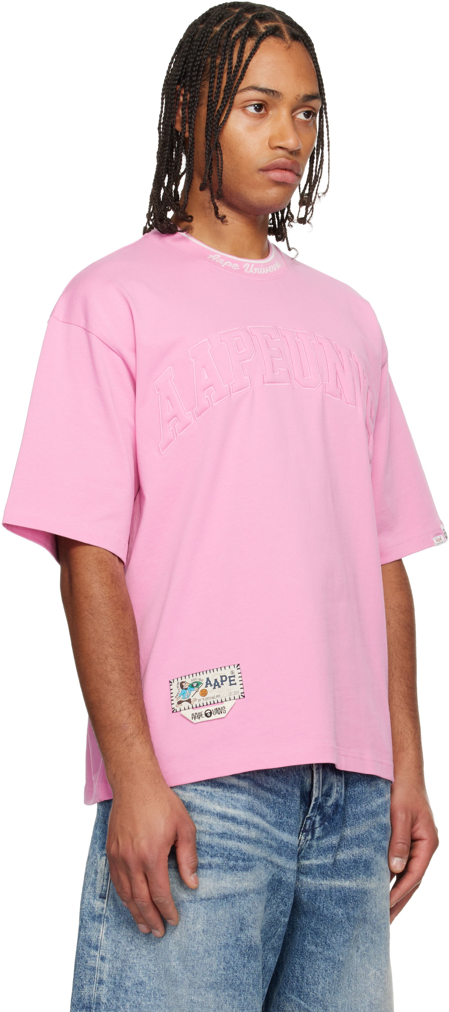 Тениска AAPE by A Bathing Ape 'AAPEUNVS' Logo T-shirt Розово | AAPTEM1659XXNPKX, 1
