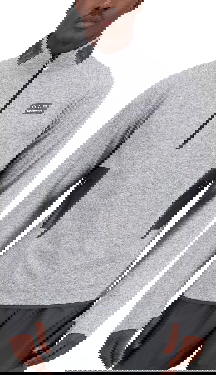 Суитчър New Balance Sweatshirt Impact Run AT Сиво | mt31273-sxy, 0