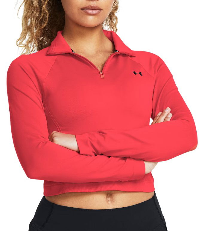 Съкратен топ Under Armour Seamless Quarter-Zip Crop Top Червено | 1384405-713, 0