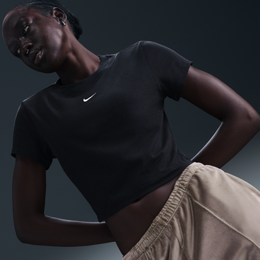 Тениска Nike Sportswear Chill Knit Cropped T-Shirt Черно | HF9538-011, 4