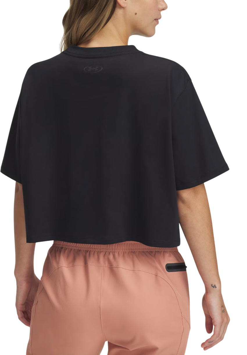 Съкратен топ Under Armour Rival Short Sleeve Crop T-Shirt Черно | 1389721-001, 1